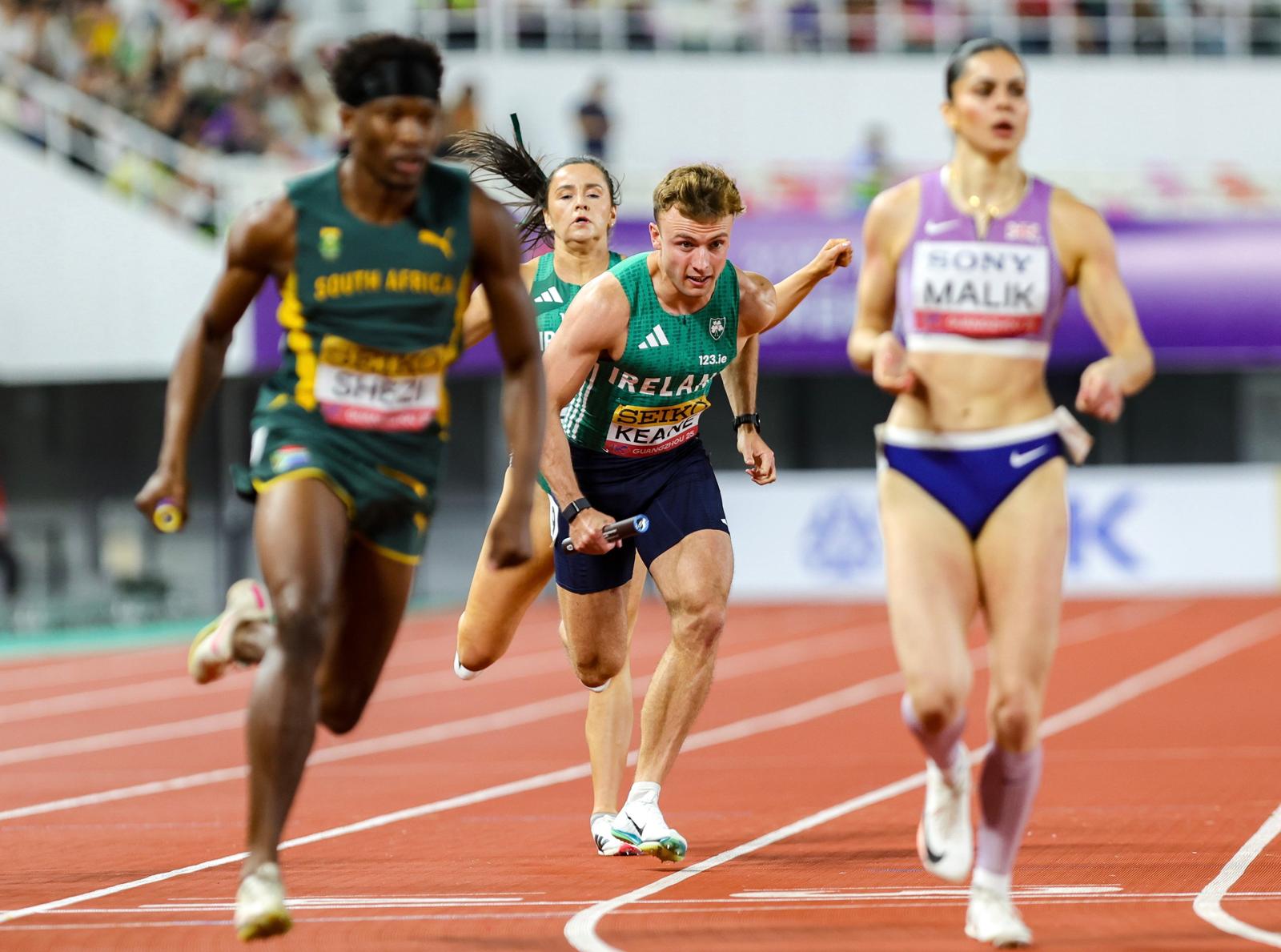 Aaron Keane competing internationally in athletics for Ireland